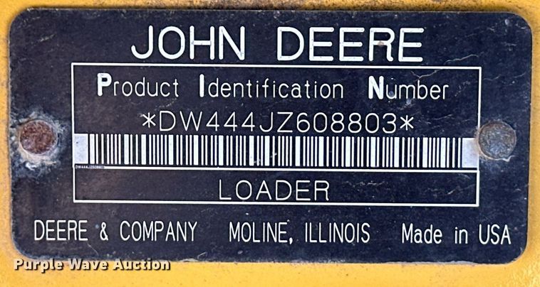 image for item OM9708 2006 John Deere 444J wheel loader