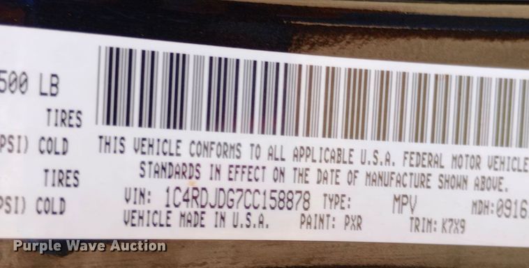 image for item DH1406 2012 Dodge Durango SUV