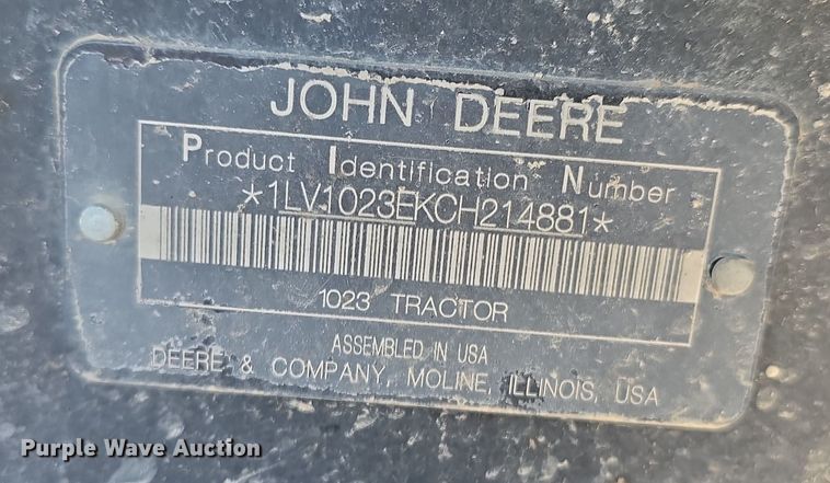 image for item DO5537 2012 John Deere 1023E MFWD tractor