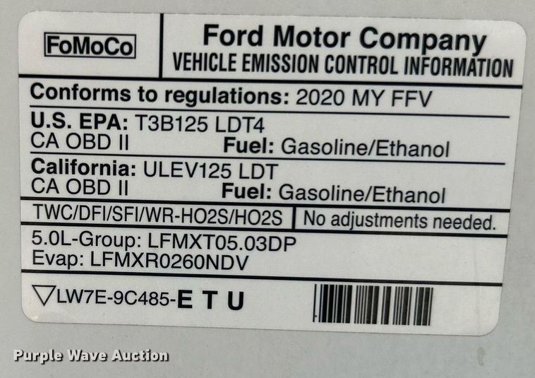 image for item DO7535 2020 Ford F150 XL SuperCrew pickup truck