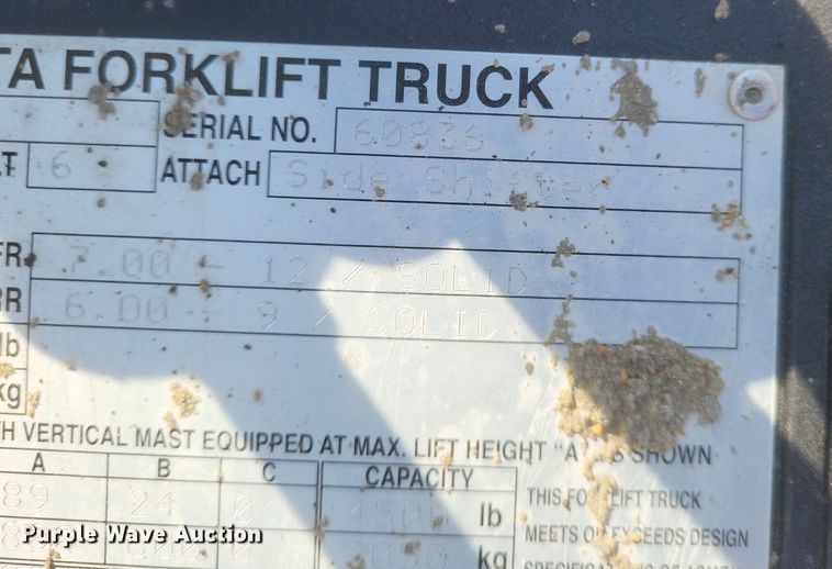 image for item DQ3677 Toyota  8FDU25 forklift