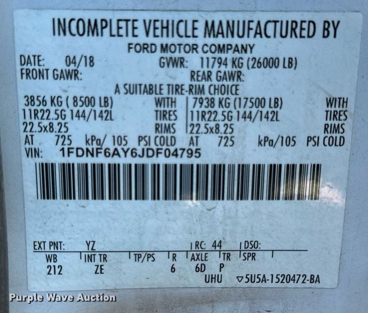 image for item DT2023 2018 Ford F650 Super Duty  box truck