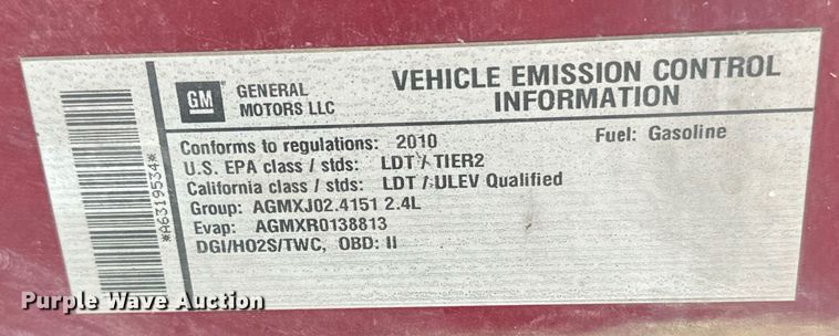 image for item DV2834 2010 Chevrolet  Equinox LT SUV