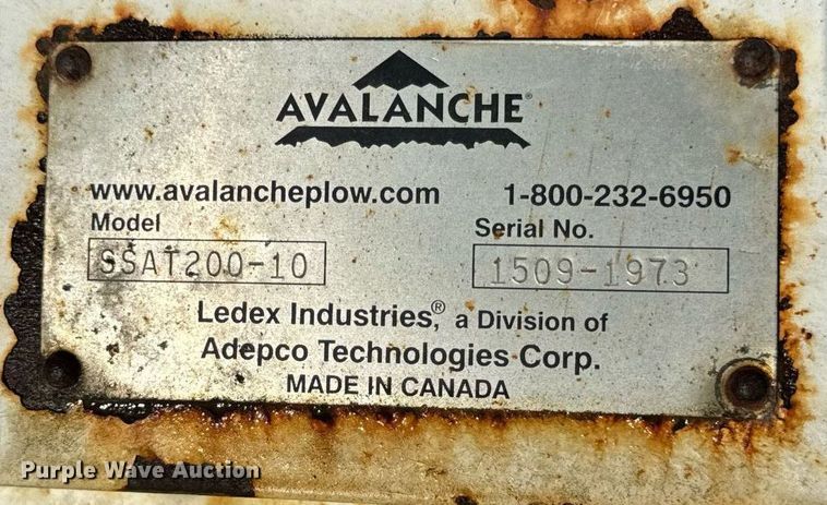 image for item DV5967 Avalanche  SSAT200-10 skid steer snow pusher