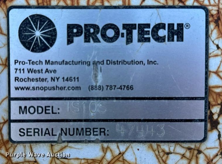 image for item DV5969 ProTech  IS10S skid steer snow pusher