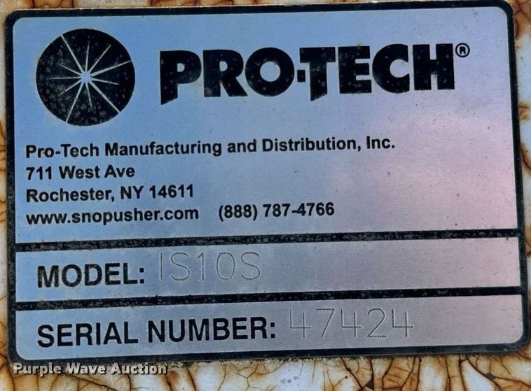 image for item DV5978 ProTech  IS10S skid steer snow pusher