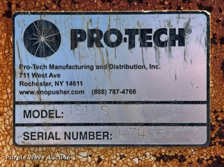 image for item DV5986 ProTech  IS10S skid steer snow pusher