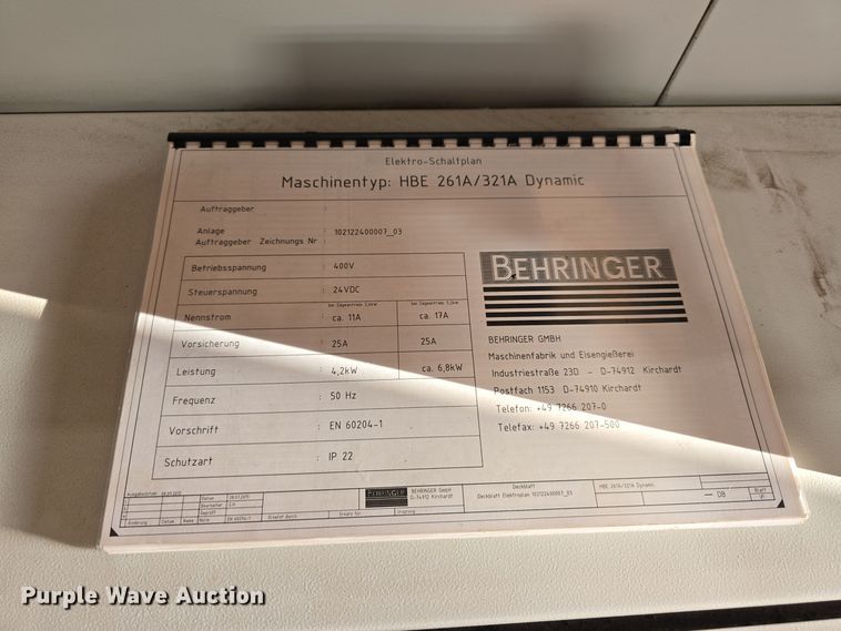 image for item DW3770 2015 Behringer HBE 321A metal cutting saw