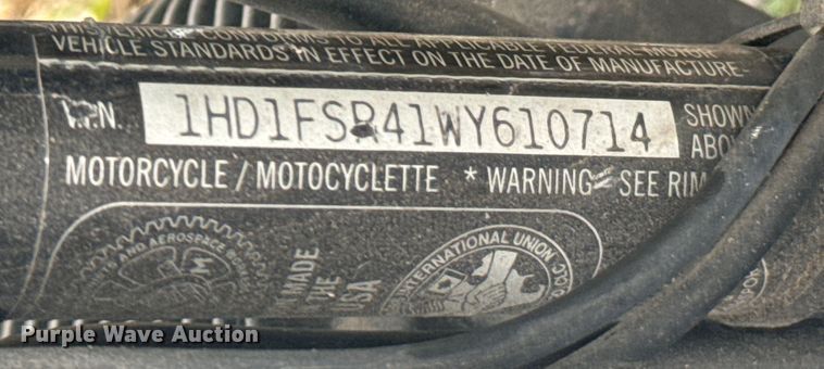 image for item DX1349 1998 Harley Davidson 95th Anniversary Road Glide motorcycle