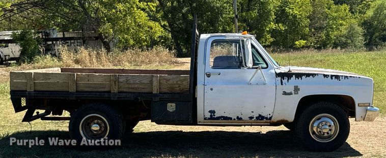 image for item DX1355 1988 Chevrolet Custom Deluxe 30 flatbed pickup truck