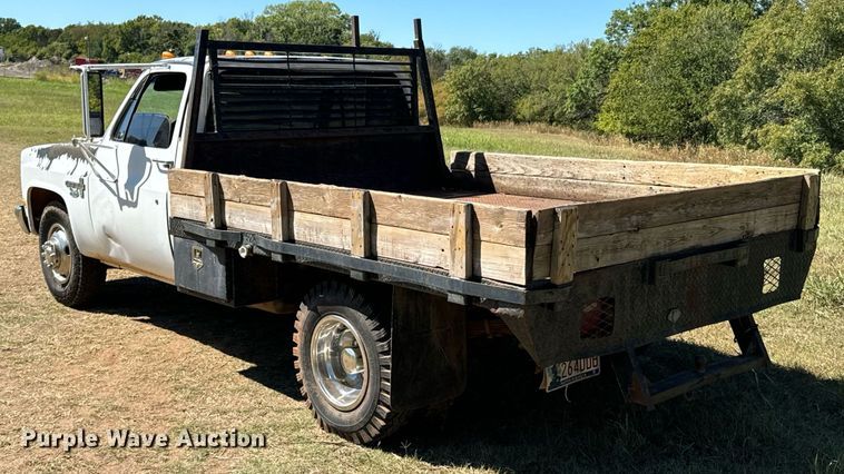 image for item DX1355 1988 Chevrolet Custom Deluxe 30 flatbed pickup truck