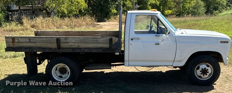 image for item DX1356 1984 Ford F350 dump flatbed pickup truck