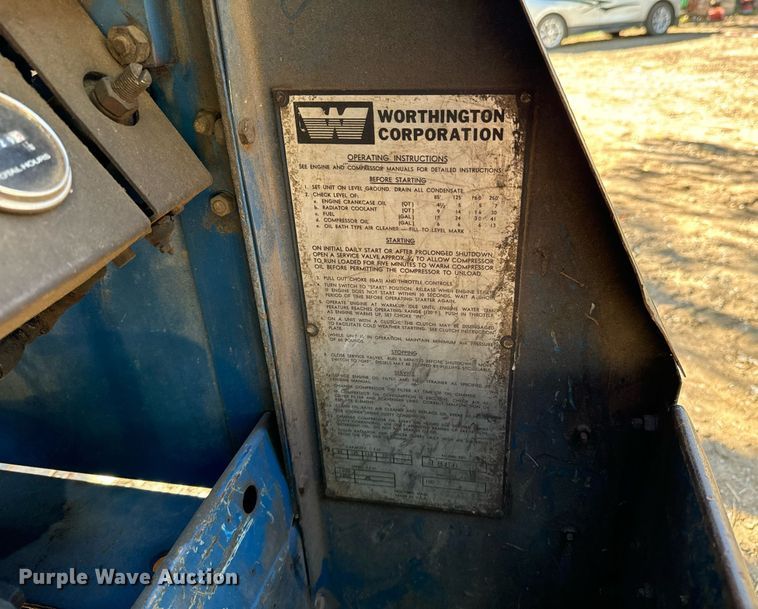 image for item DX1360 1967 Worthington 1866 air compressor
