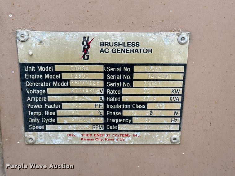 image for item EE7526 NRG D30SA generator