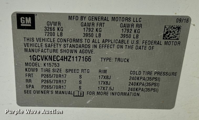 image for item EH7061 2017 Chevrolet  Silverado 1500 Double Cab pickup truck