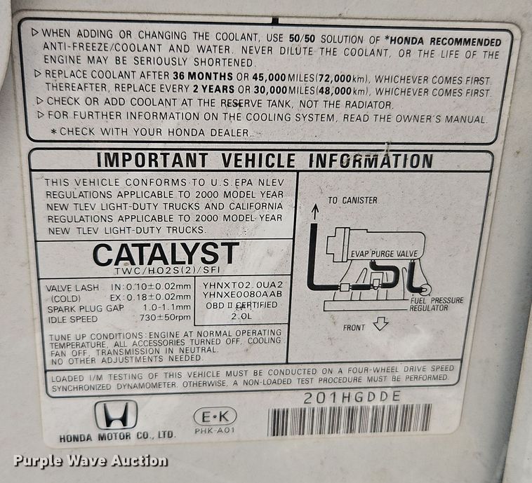 image for item EI8314 2000 Honda CR-V SUV