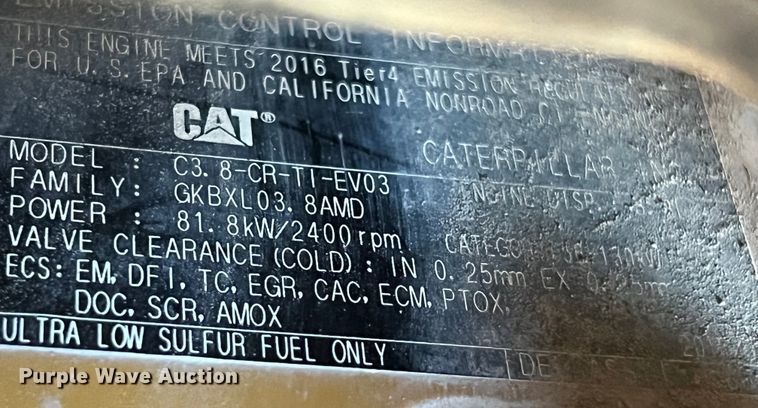 image for item EJ3029 2016 Caterpillar 272D2 XHP skid steer loader