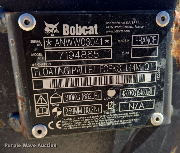 image for item EJ3063 2018 Bobcat V723 telehandler