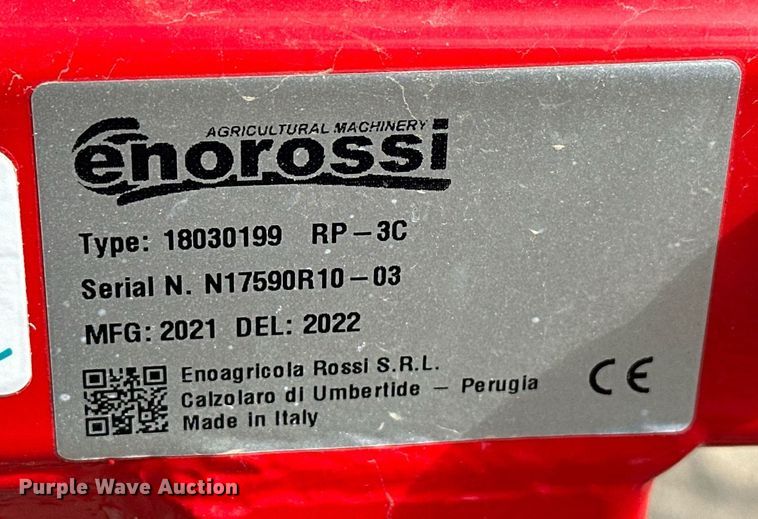 image for item EJ4985 2021 Enorossi  RO-3C hay rake