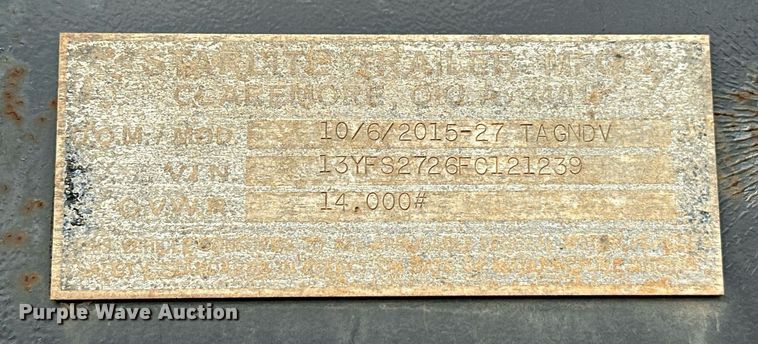 image for item EK0005 2015 Starlite equipment trailer