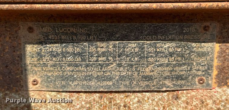 image for item EK0007 2010 Lucon utility trailer