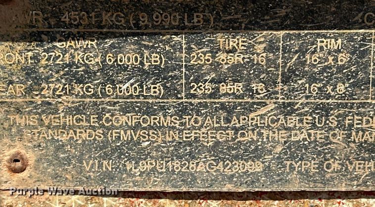 image for item EK0007 2010 Lucon utility trailer