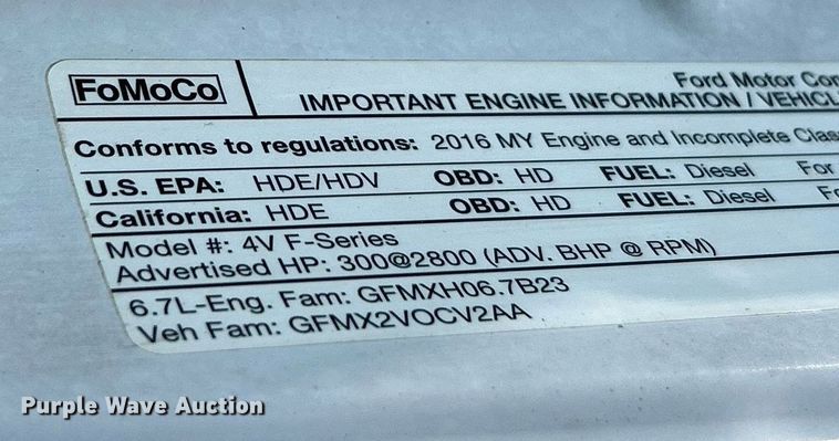 image for item EK3405 2016 Ford F550 XL Super Duty utility / service truck