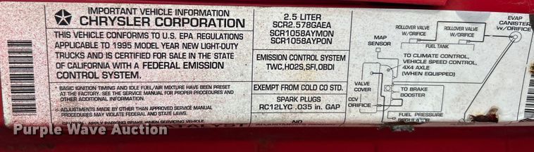 image for item EK3421 1995 Jeep Wrangler  SUV