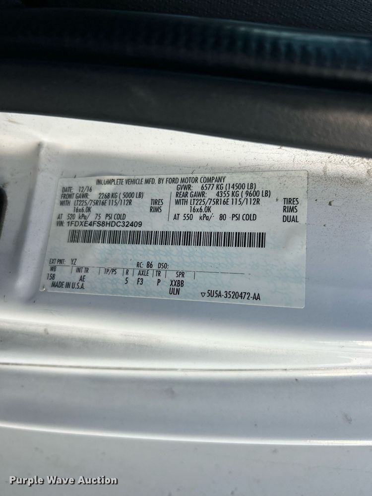 image for item EK3457 2017 Ford E450 Super Duty utility van