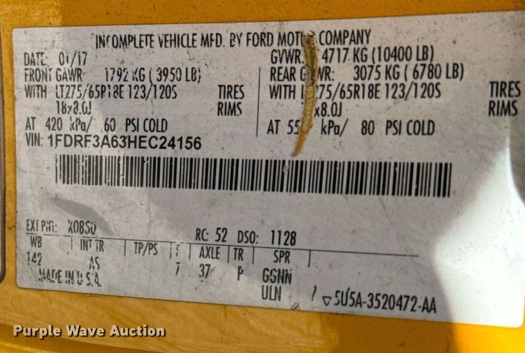 image for item EQ2222 2017 Ford F350 Super Duty utility bed pickup truck