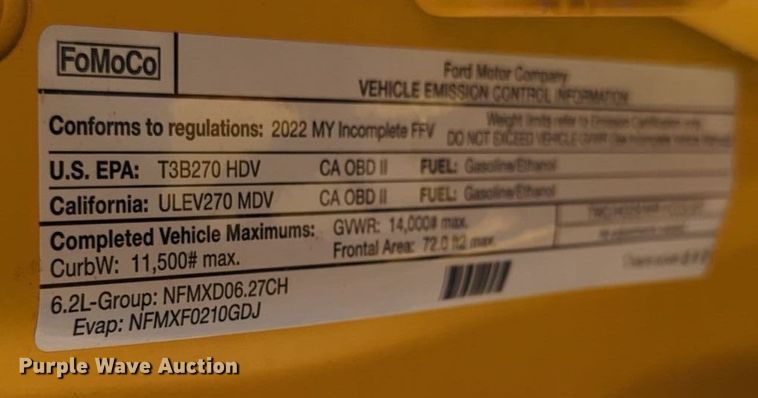 image for item EQ2241 2022 Ford  F350 Super Duty utility bed pickup truck