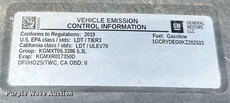 image for item IE9130 2019 Chevrolet Silverado 1500 Double Cab pickup truck