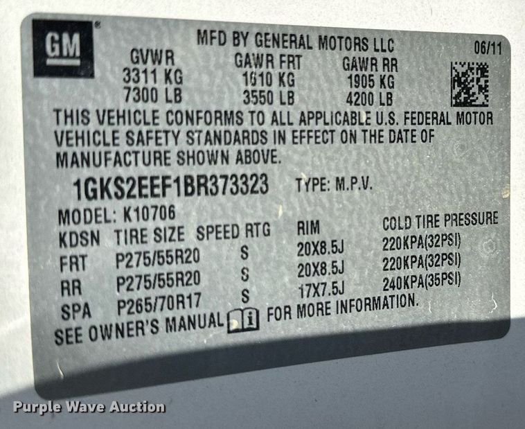 image for item LR9501 2011 GMC  Yukon Denali SUV