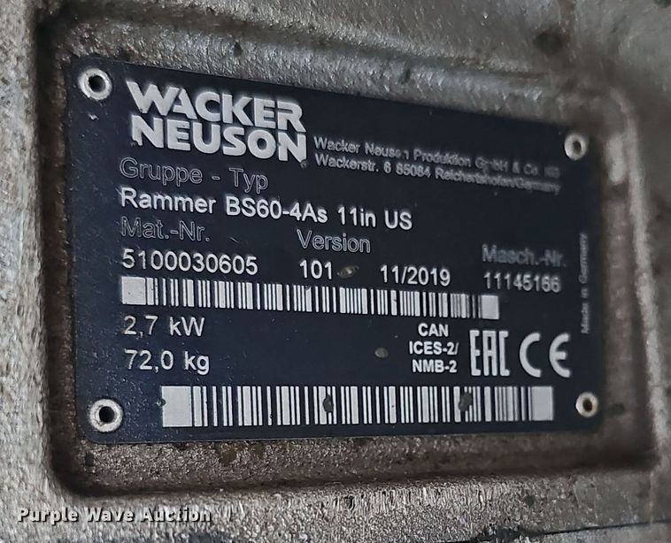 image for item LW9940 (5) Wacker Neuson walk behind compactors