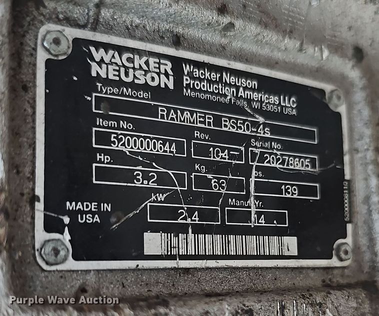 image for item LW9940 (5) Wacker Neuson walk behind compactors