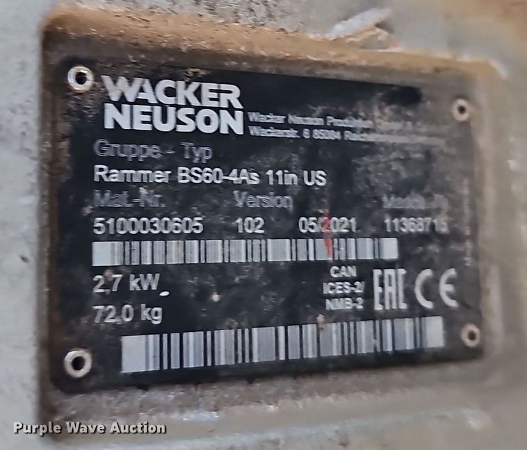 image for item LW9940 (5) Wacker Neuson walk behind compactors