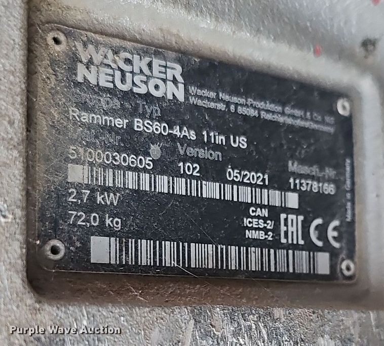 image for item LW9940 (5) Wacker Neuson walk behind compactors