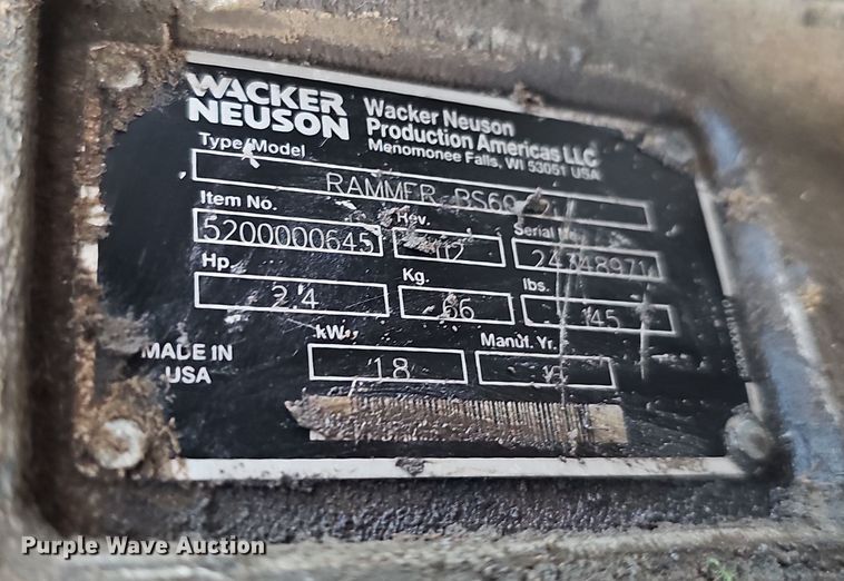 image for item LW9940 (5) Wacker Neuson walk behind compactors