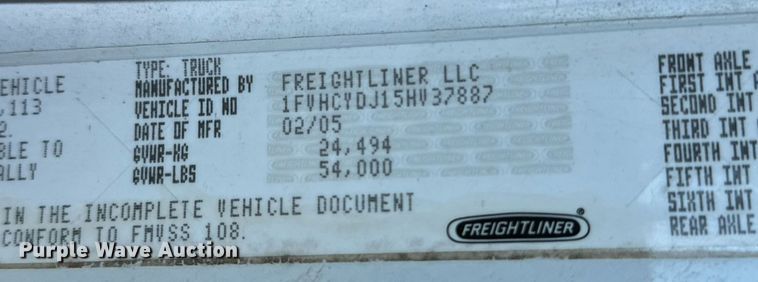 image for item MV9217 2005 Freightliner  Business Class M2 flatbed truck
