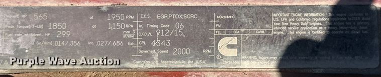 image for item DD3278 2018 Cummins X15 engine