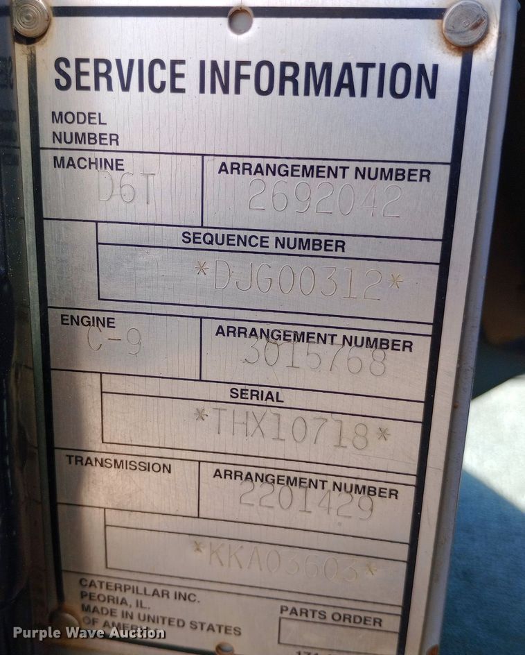 image for item DH1379 2007 Caterpillar  D6T XW dozer