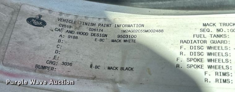 image for item DN0774 2005 Mack  CV513 ready mix truck