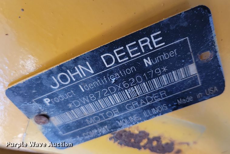 image for item DN3552 2008 John Deere 872D motor grader