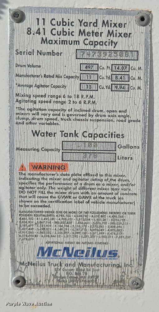 image for item DO2507 2006 Kenworth W900 ready mix truck