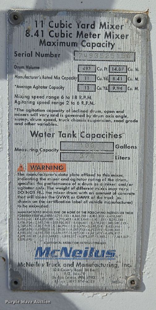 image for item DO2511 2006 Kenworth W900 ready mix truck