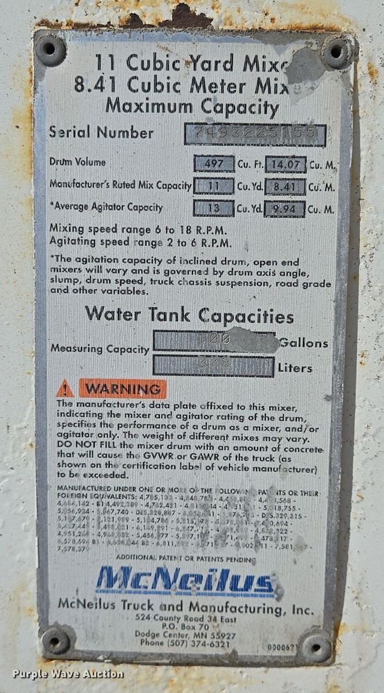 image for item DO2513 2006 Kenworth W900 ready mix truck