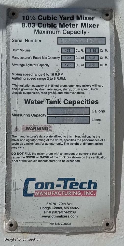 image for item DO2518 2015 Kenworth T800 ready mix truck