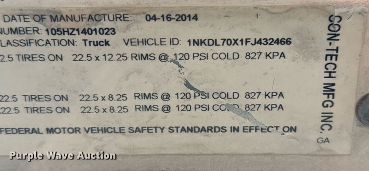 image for item DO2518 2015 Kenworth T800 ready mix truck