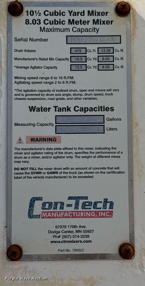 image for item DO2519 2015 Kenworth T800 ready mix truck