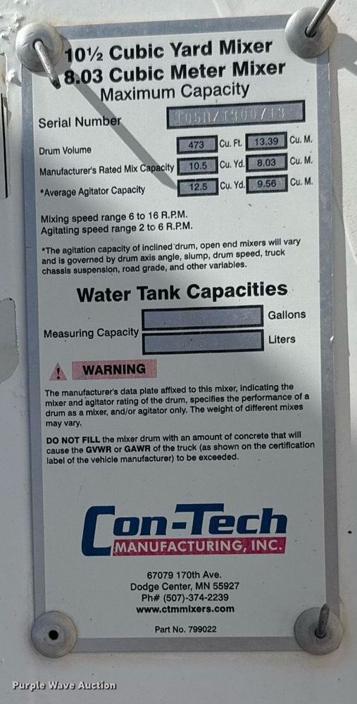 image for item DO2521 2015 Kenworth T800 ready mix truck